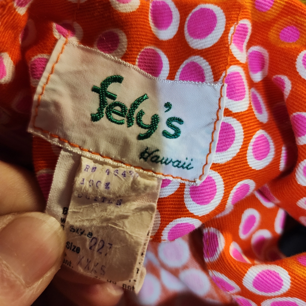 Vintage Orange and Pink Polka Dot Maxi Dress